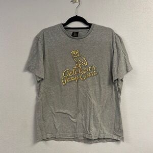 OVO October's Very Own Oranges Golden Owl Print Men's Gray T-Shirt Size XL‎